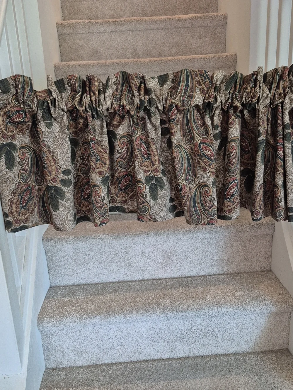 Paisley Curtain Valance Brown/Green 84x17